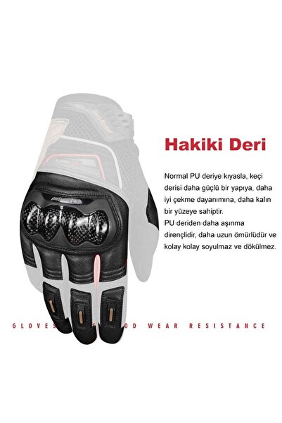 Tex Ones Again MG08 Kevlar ve Karbon Korumalı Siyah Motosiklet Eldiveni