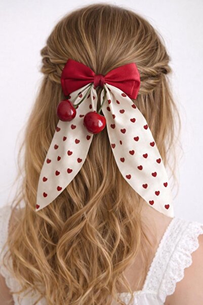 Tokacınız Cherry Red Detailed Long Bow Buckle with Cherry Detail