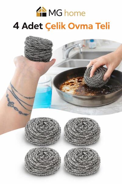 VENON 4 Pieces ❤️   Premium ❤️   Big Size ❤️ Steel Scrubbing Wire Dishwashing Wire Bulk Scrubbing Wire Stainless Inox Wire