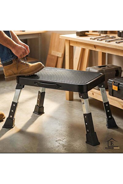 Elindor ® Adjustable Folding Stool, Anti-Slip Platform, 38.6 × 26.4 × 24.1 cm...