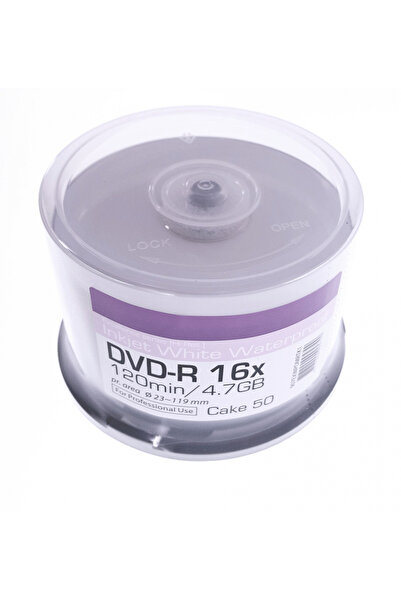 Traxdata DVD-R 4,7GB 16X WHITE GLOSSY WATERPROOF PRINT CAKE 50 907CK50IWGPRO