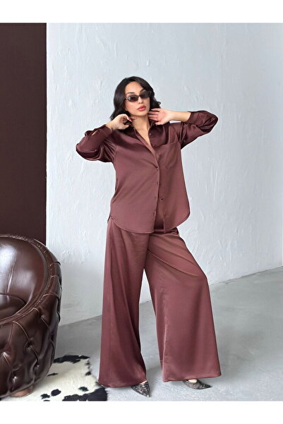 cemo Siyah Saten Uzun Kollu Gömlek