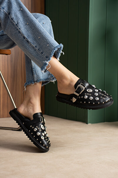 DUXAL SHOES Zlata Women's Stone Detailed Buckled Daily Slipper