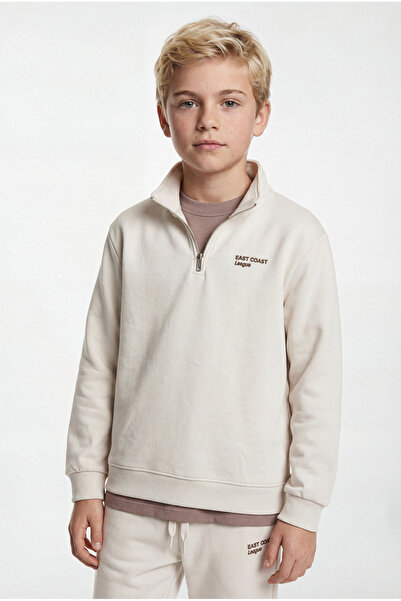 PAULMARK Dečija majica sa pola rajsferšlusa Visoka kragna