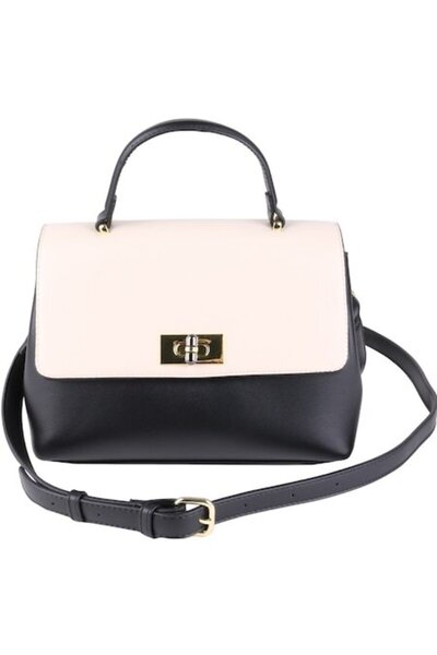 Paula Rossi Τσάντα χειρός για γυναίκες, Δερμάτινη, AB-2752-2BK, Μαύρη