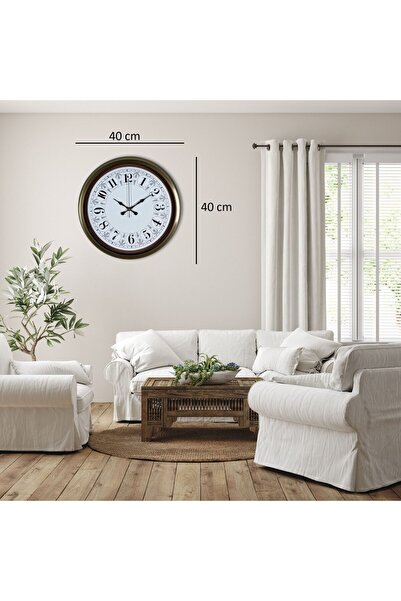 Leyaton ساعة حائط معدنية بتصميم عتيق مقاس 40 سم RVRYT-RS345