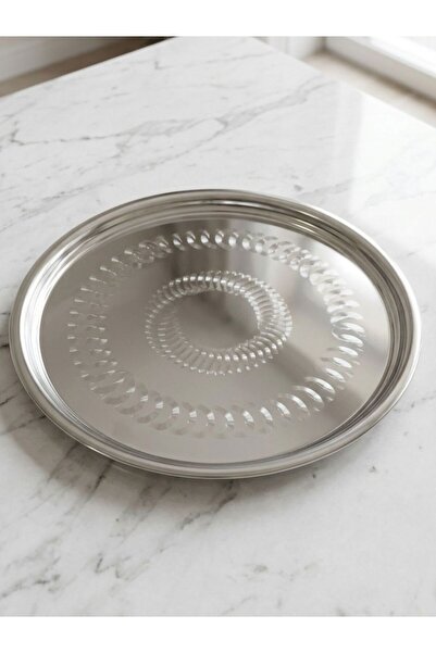 AiroBazar Stainless Steel Serving Tray, Luxury Chrome Plated Tray, Breakfast ...