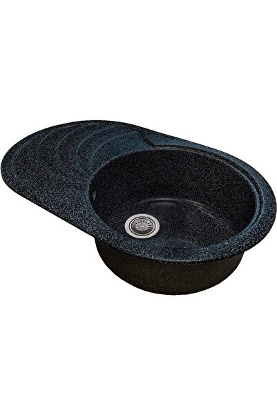 Hausberg Sanitec NS SN9033DR-NG kitchen sink, granite-composite, black, 1 rou...