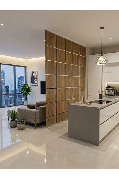 Tooall Lazer Kesim Ahşap Seperatör, Ev ve Ofis İçin 40x40 cm Modüler Dekorati...