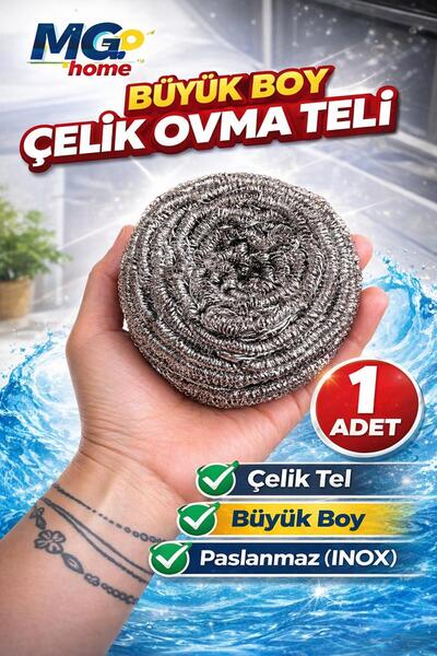 VENON 1 Adet ❤️ Premium ❤️ BÜYÜK BOY ❤️ Çelik Ovma Teli Bulaşık Teli Toptel S...