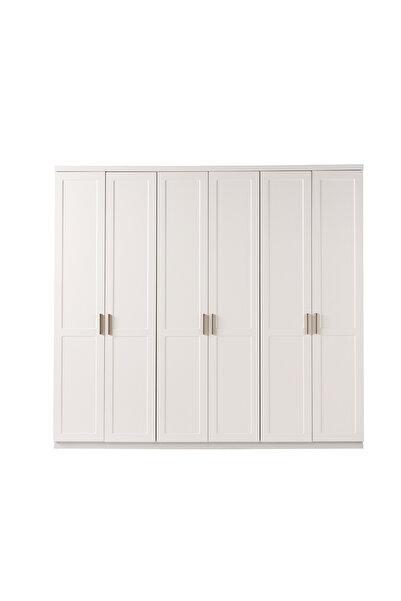 Tasarım LİORA 6 KAPAKLI GARDIROP FULL MDF - AYTAŞI (KREM)