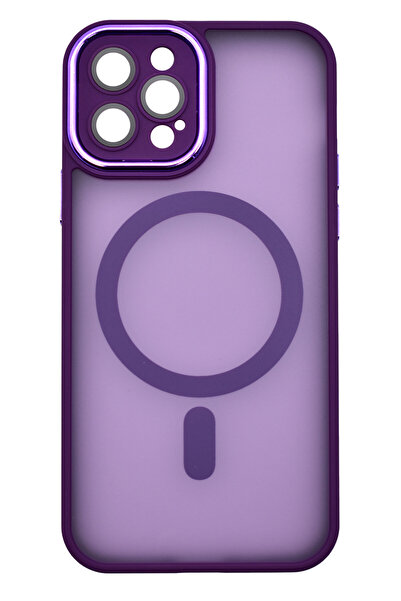 OEM Husa Magnetica Matte Silicon Camera Protection pentru iPhone 14, Mov Inchis