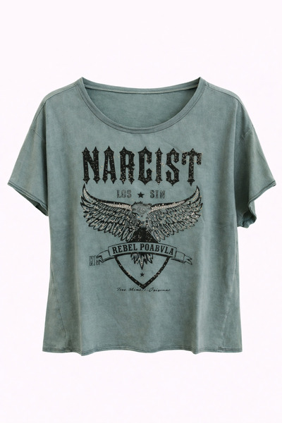 ERLINE Tricou de damă imprimat cu pietre