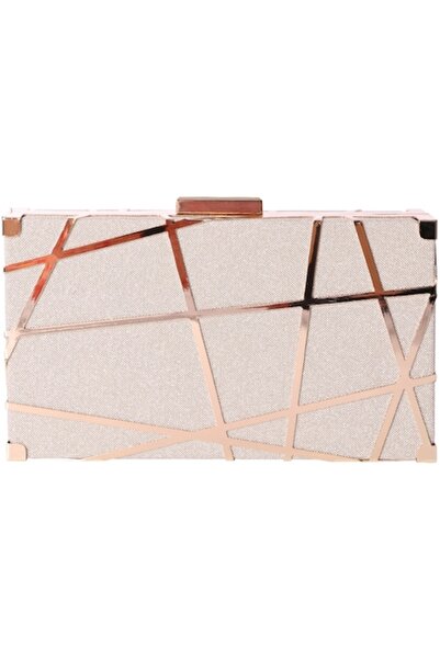 Paula Rossi Geantă de mână elegantă cu exterior strălucitor și detalii metalice