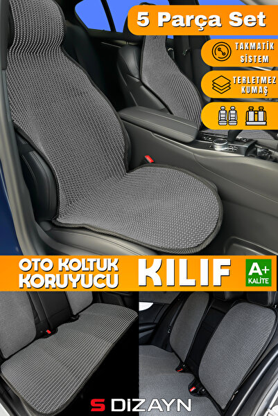 S Dizayn S-Dizayn Oto Koltuk Koruyucu Kılıf Set Füme Universal 2+3 Parça Ön A...