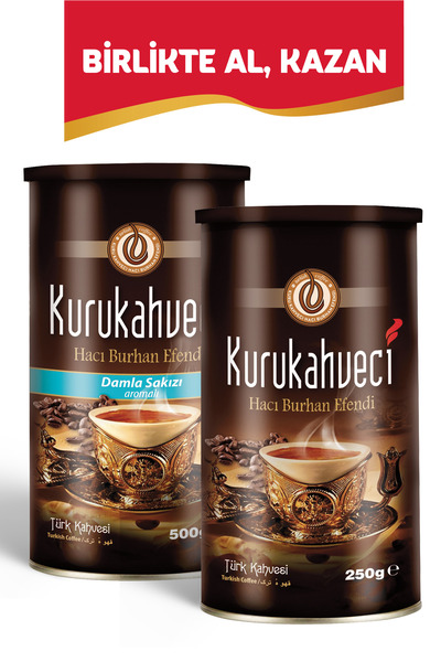 Türk Kahvesi 250 g + Damla Sakızı Aromalı Türk Kahvesi 250 g