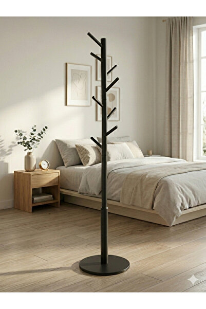 WDA Modern Black Freestanding Coat Rack–Tree Style Clothes Stand–Metal Hallwa...