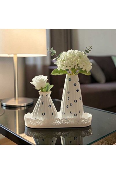 Carmen Soft Set de 3 vaze ceramice nordice din fier forjat, cu pete