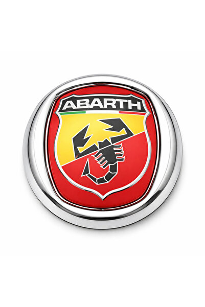 Mega Oto Market Abarth 8x8 cm 3D Metal Oto Amblem Krom Çerçeveli Panjur Bagaj...