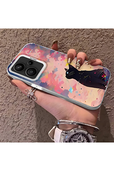 ARTISHELL Redmi Note 13 Pro Plus+ 5G Uyumlu Rengarenk Bulutlu Kedi Temalı Yük...