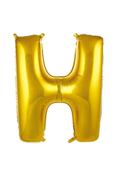 BEST PARTİ بالون فويل كبير الحجم بلون ذهبي مقاس 100 سم على شكل حرف H