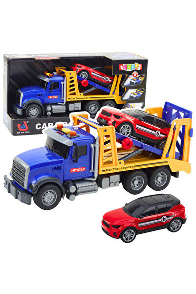 LEAN Set Camion transportor auto Bebelul cu lumini si sunete albastru 3 ani+