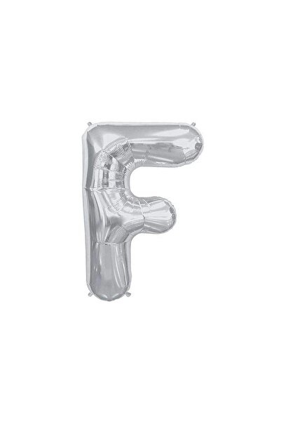 BEST PARTİ Large Size Silver Color 100 cm Letter F Foil Balloon