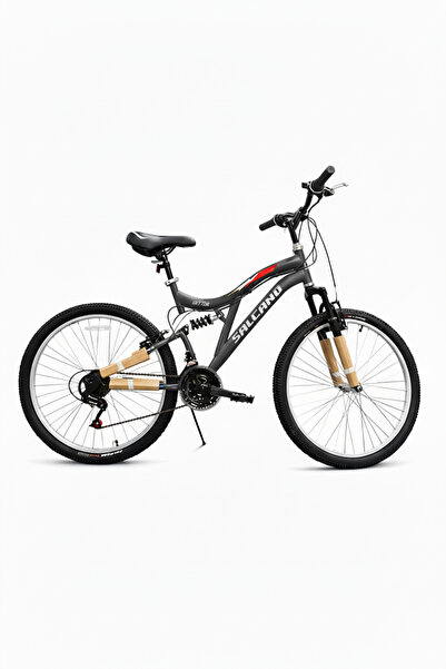 Salcano Hector 24 Jant 21 Vites Çift Amortisörlü Dağ Bisikleti Koyu Gri - Gri...