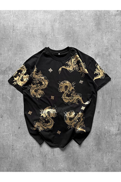 LUİS BUTİK Oversize Unisex Tshirt Siyah