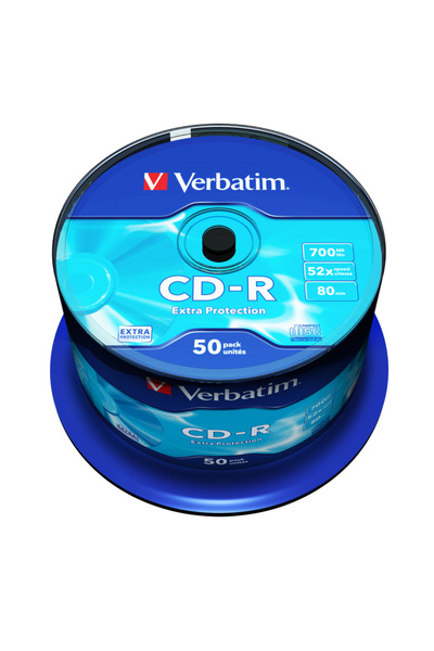 Verbatim Set of 50 CD-R 52X 700 Mb, Extra Protection 43351, writable, with logo