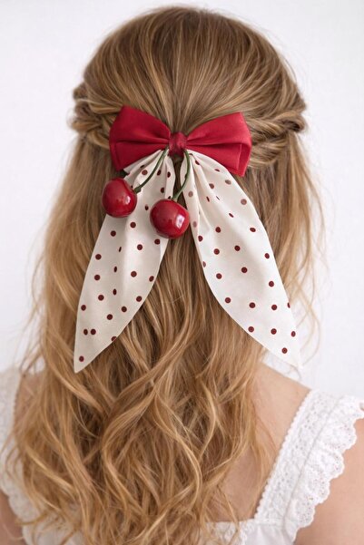 Tokacınız Cherry Red Detailed Long Bow Buckle with Cherry Detail