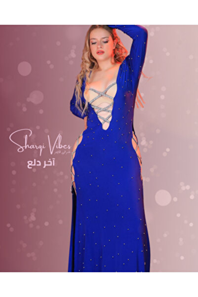 Sharqi Vibes Crystal Oriental Belly Dance Outfit Costume - Blue