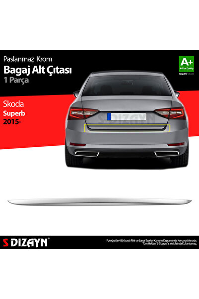 S Dizayn S-Dizayn Skoda Superb Krom Bagaj Alt Çıtası 2015-2023 7218030