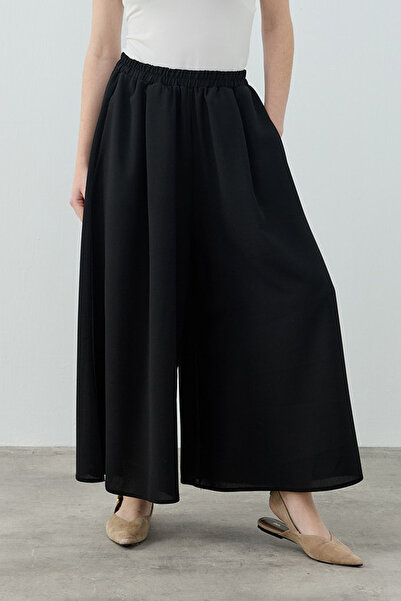 Merwishop Merwish Comfy Crepe Trouser Skirt 1782 Black