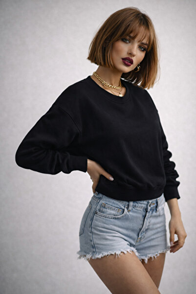 ribana Women's Long Sleeve Regular Fit Oyshy O-Neck Blouse K25052