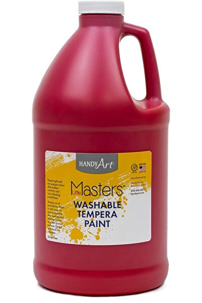 Handy Art طلاء تمبرا قابل للغسل ، نصف جالون، أحمر