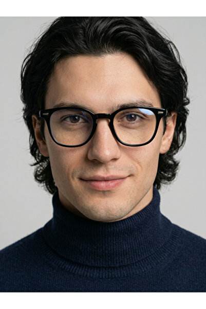 VEGA EYEWEAR Bugg Siyah Köşegen Unisex 48 Ekartman Trend Mavi Işık Korumalı G...