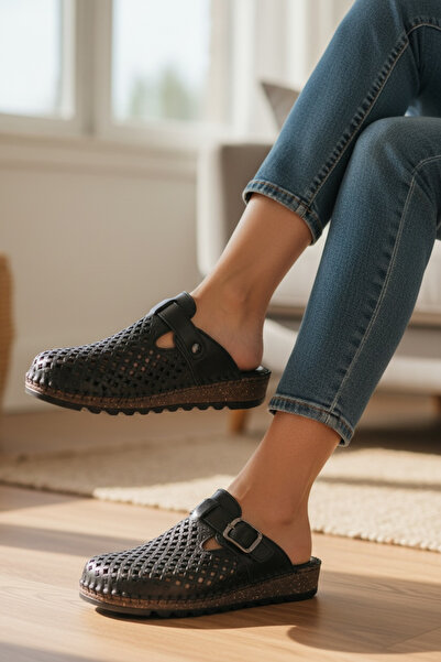 SHOUGO piele naturală Închis în față, cu suport pentru călcâi, ortopedic Conf...