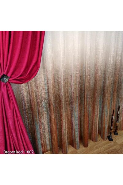 Belvedere Renk Geçişli Keten Dokulu Yeni Tarz Tül Perde