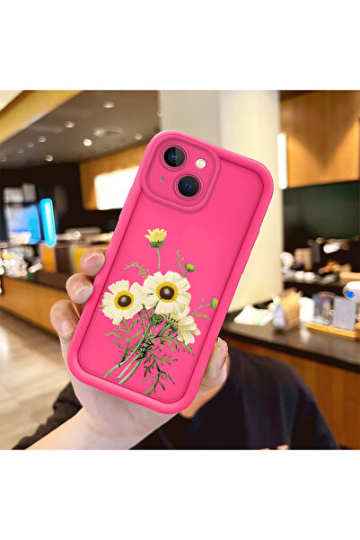 Hontinga iPhone 13 Compatible Silicone Shockproof Rose Red Phone Case Sunflow...