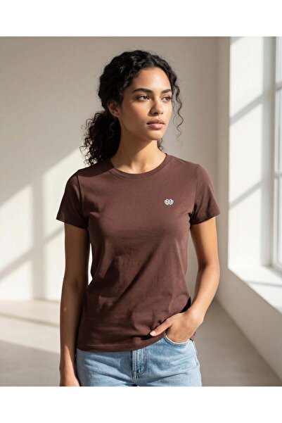 REDTAG Women Brown Active T-Shirt