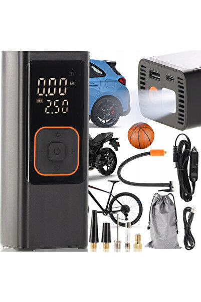 Stef's Cat Compresor Anvelope Portabil Auto 12V, Acumulator 7500 Mah, 150 PSI...