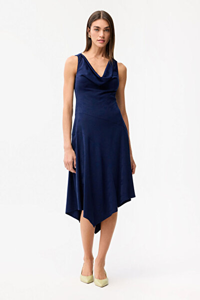 Love My Body Degaje Yaka Kolsuz Jakarlı Elbise