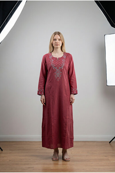 KASHKHA "Summer Breeze" Jalabiya - Linen with rustic embroidery