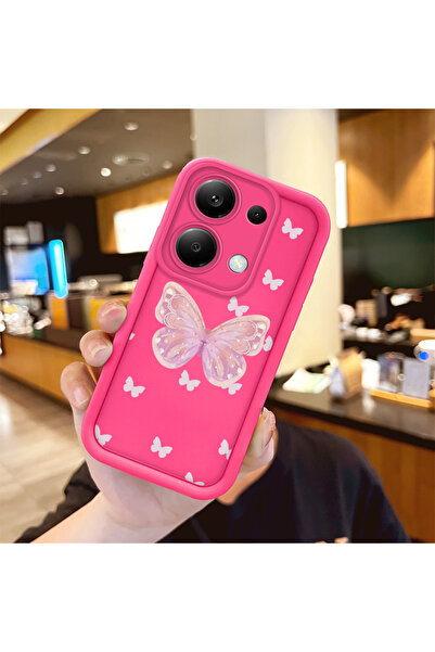 Hontinga Redmi Note 13 Pro 4g Compatible Silicone Shockproof Rose Red Phone C...