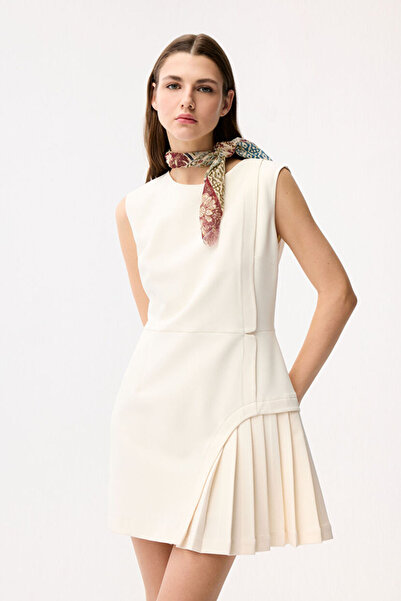 adL Pile Detaylı Düğmeli Elbise