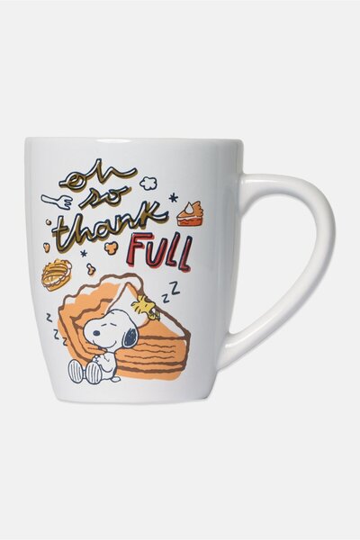 PEANUTS كوب سنوبي الخزفي الأبيض، كوب شكر