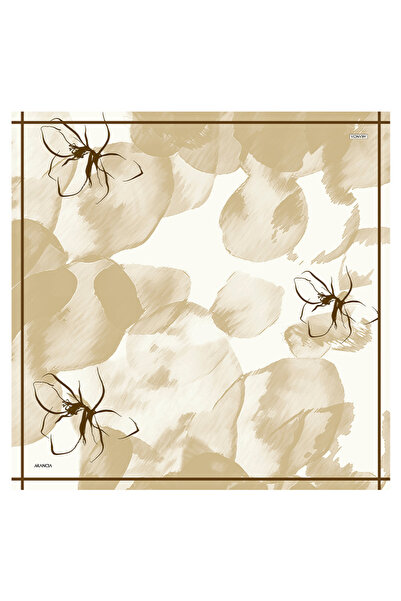 Arancia Eșarfă bej 90X90 din mătase twill