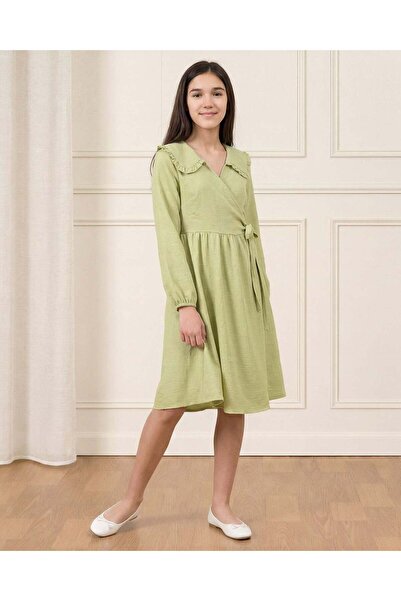 REDTAG Senior Girls Green Casual Dress