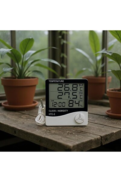 ATAELEKTRONİK جهاز قياس درجة الحرارة والرطوبة الرقمي HTC-2، مقياس الرطوبة الر...